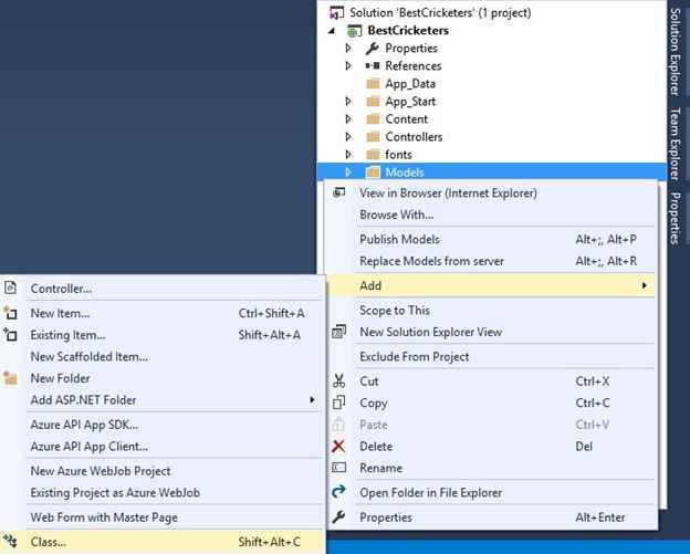 Creating Model in Web App